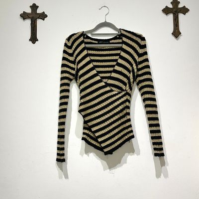 Italian Y2K Striped Long Sleeve Sweater
